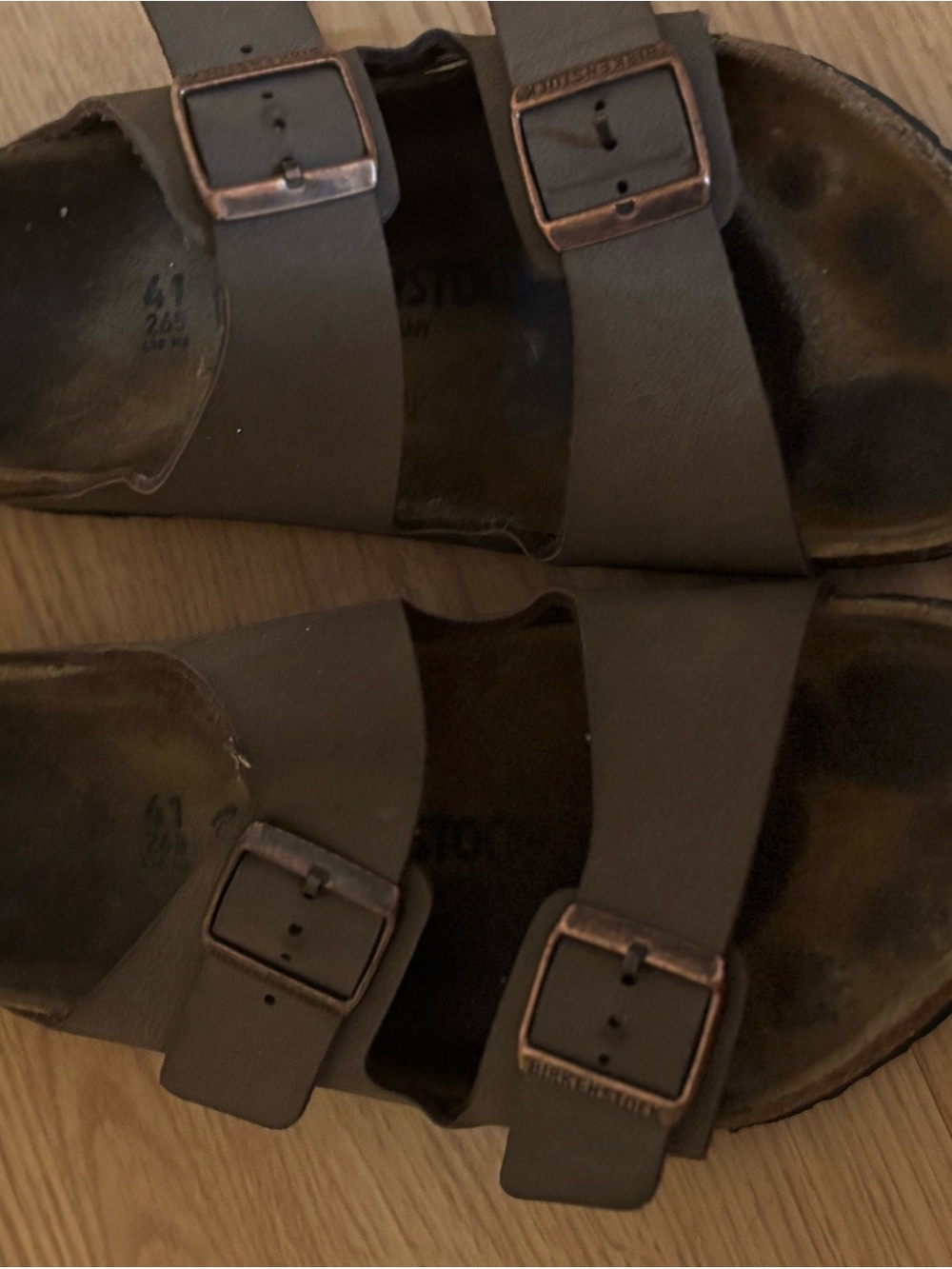 Birkenstock Brown Two-Strap Buckle Sandals